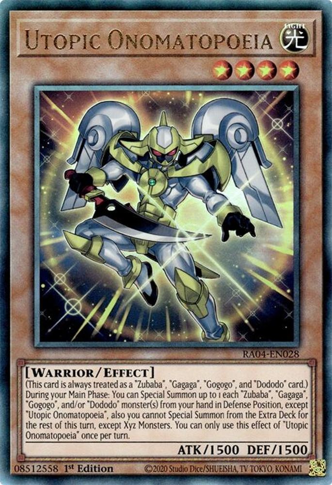 [ULTIMATE RARE] Utopic Onomatopoeia (PUR) - (RA04-EN028) - 1st Edition