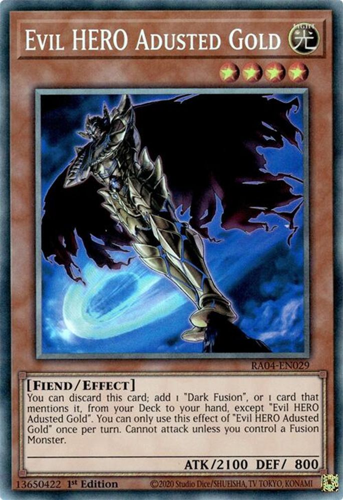 [COLLECTOR RARE] Evil HERO Adusted Gold (PCR) - (RA04-EN029) - 1st Edition