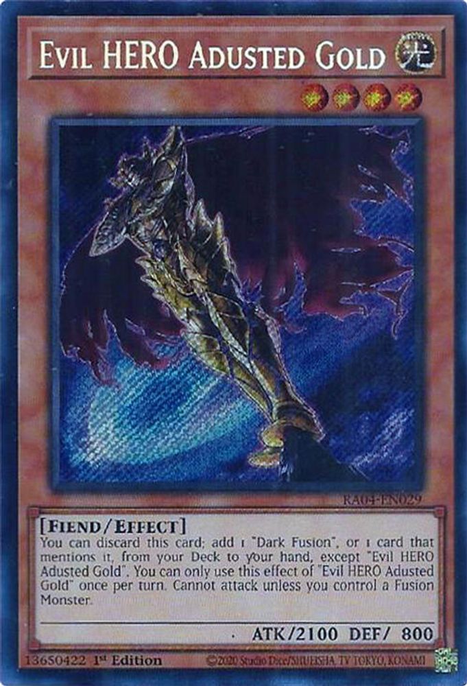 [SECRET RARE] Evil HERO Adusted Gold (Secret Rare) - (RA04-EN029) - 1st Edition