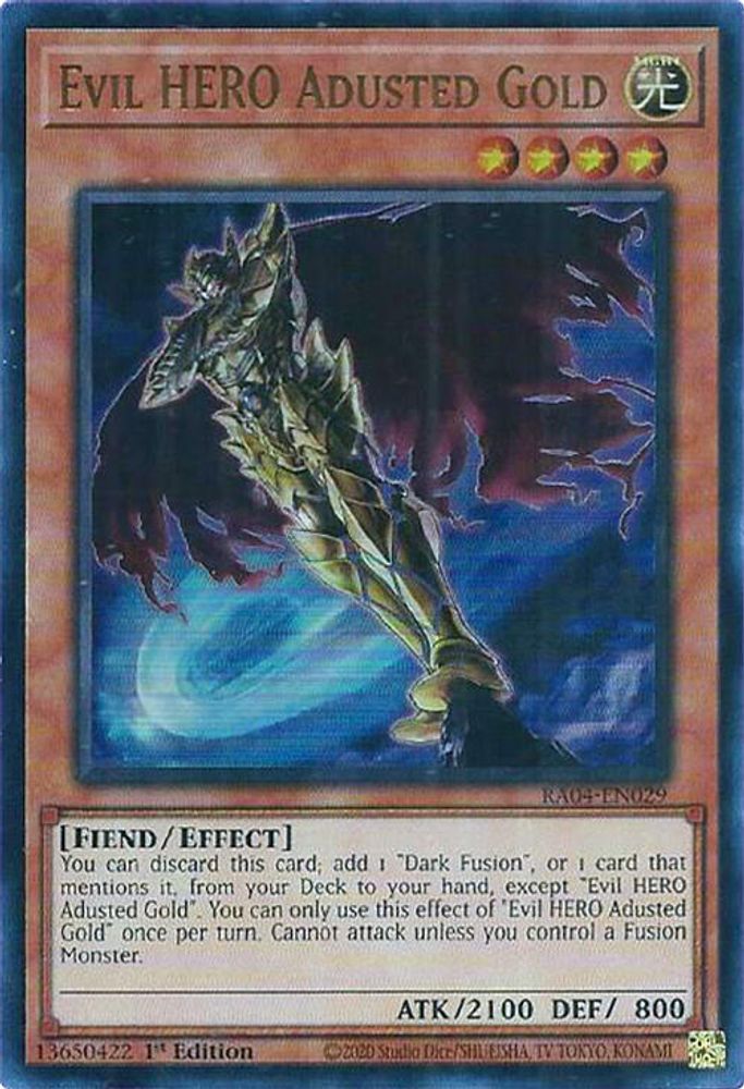[ULTRA RARE] Evil HERO Adusted Gold (UR) - (RA04-EN029) - 1st Edition