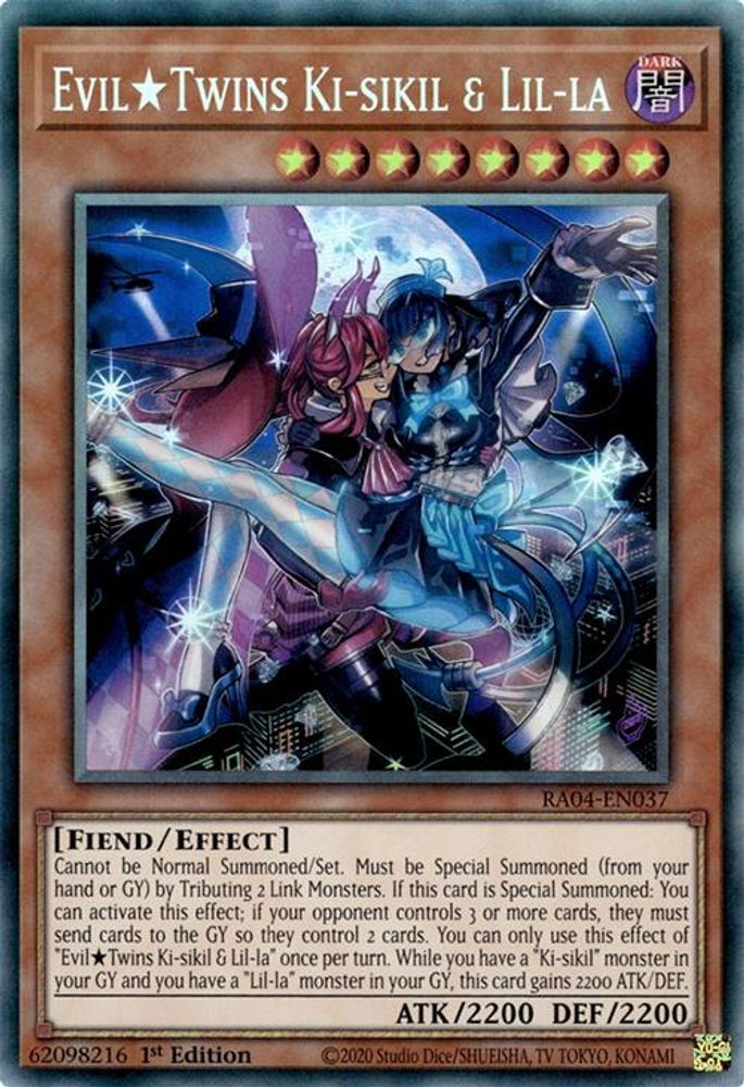 [COLLECTOR RARE] Evil Twins Ki-sikil & Lil-la (PCR) - (RA04-EN037) - 1st Edition