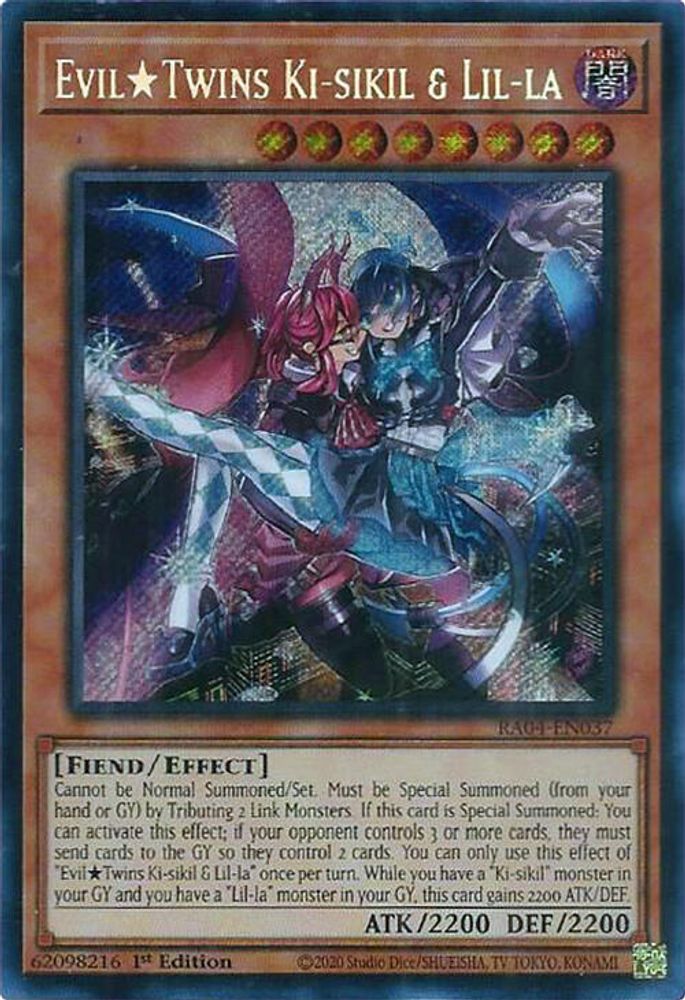 [SECRET RARE] Evil Twins Ki-sikil & Lil-la (Secret Rare) - (RA04-EN037) - 1st Edition