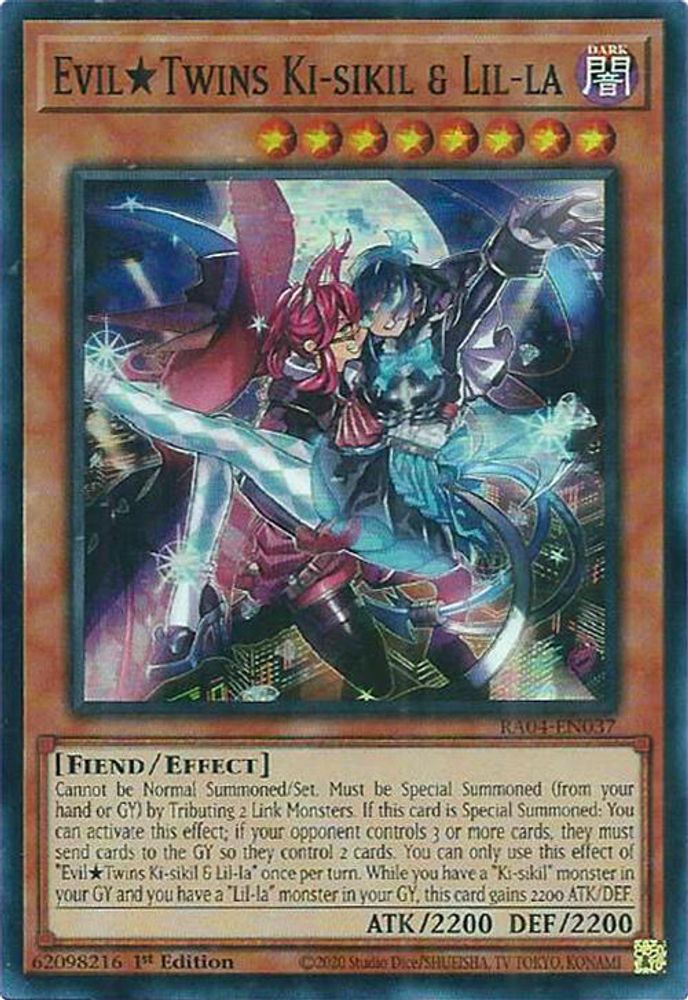 [SUPER RARE] Evil Twins Ki-sikil & Lil-la - (RA04-EN037) - 1st Edition