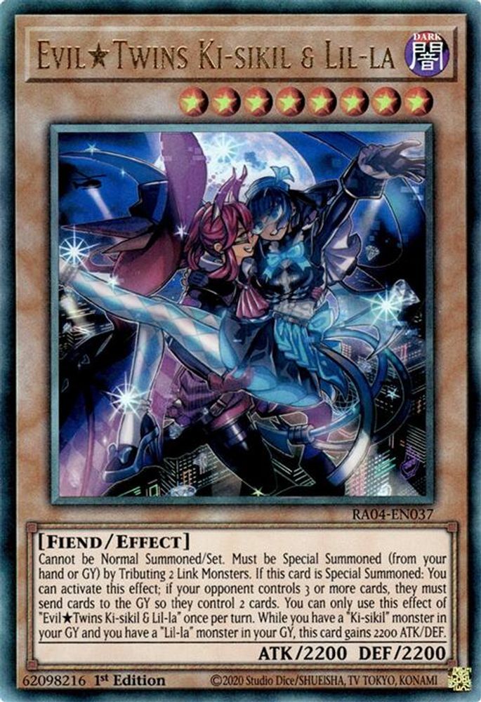 [ULTIMATE RARE] Evil Twins Ki-sikil & Lil-la (PUR) - (RA04-EN037) - 1st Edition