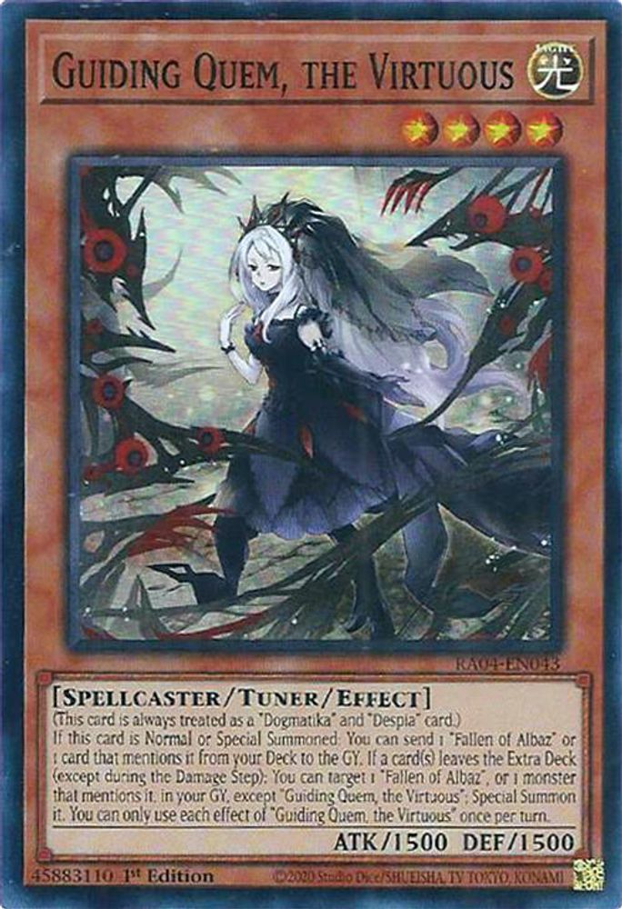 [SUPER RARE] Guiding Quem, the Virtuous - (RA04-EN043) - 1st Edition