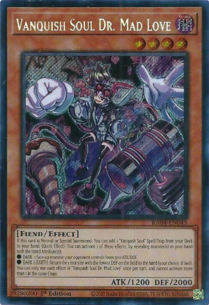 [SECRET RARE] Vanquish Soul Dr. Mad Love (Secret Rare) - (RA04-EN045) - 1st Edition