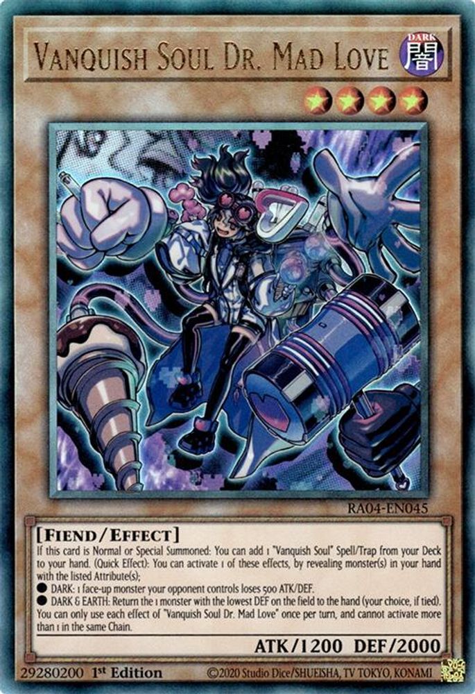 [ULTIMATE RARE] Vanquish Soul Dr. Mad Love (PUR) - (RA04-EN045) - 1st Edition