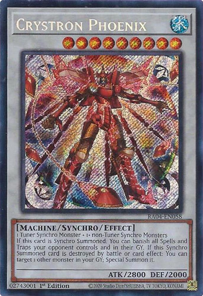 [SECRET RARE] Crystron Phoenix (Secret Rare) - (RA04-EN058) - 1st Edition