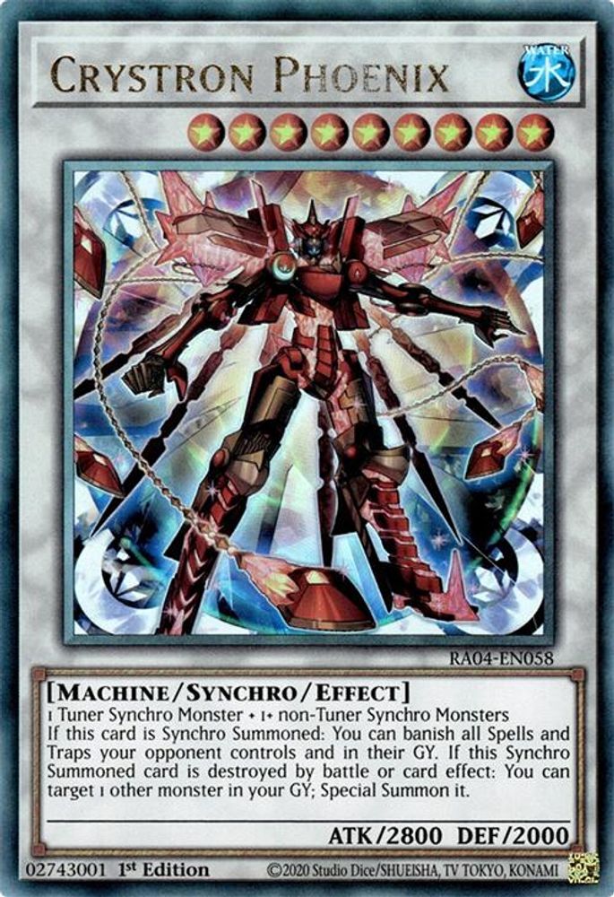 [ULTIMATE RARE] Crystron Phoenix (PUR) - (RA04-EN058) - 1st Edition