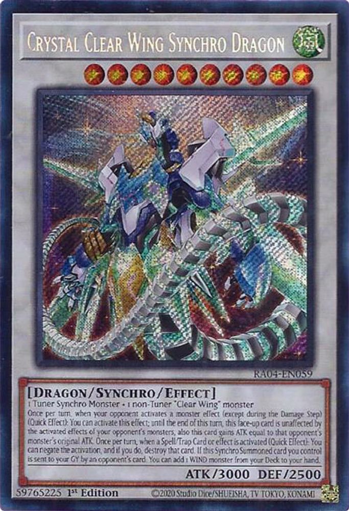 [SECRET RARE] Crystal Clear Wing Synchro Dragon (Secret Rare) - (RA04-EN059) - 1st Edition
