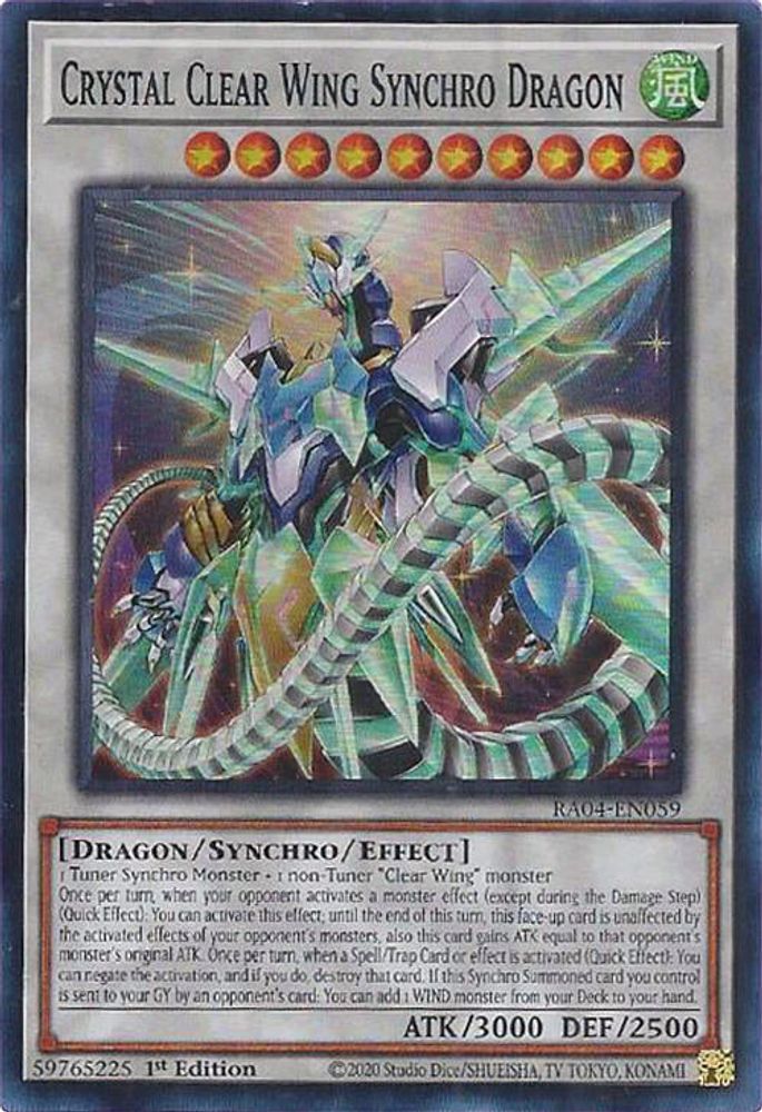 [SUPER RARE] Crystal Clear Wing Synchro Dragon - (RA04-EN059) - 1st Edition