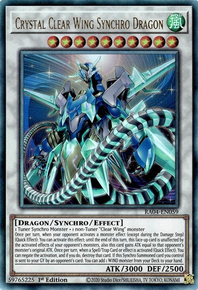 [ULTIMATE RARE] Crystal Clear Wing Synchro Dragon (PUR) - (RA04-EN059) - 1st Edition