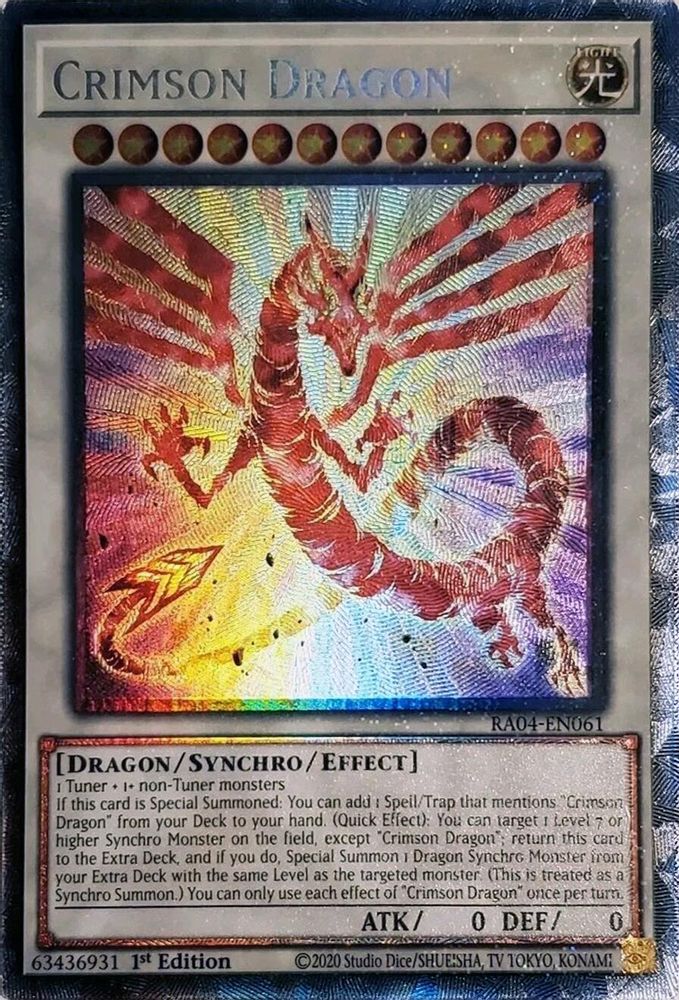 [COLLECTOR RARE] Crimson Dragon (PCR) - (RA04-EN061) - 1st Edition