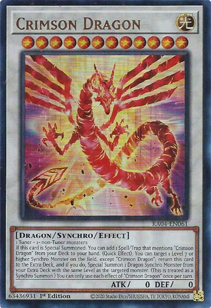 [ULTRA RARE] Crimson Dragon (UR) - (RA04-EN061) - 1st Edition