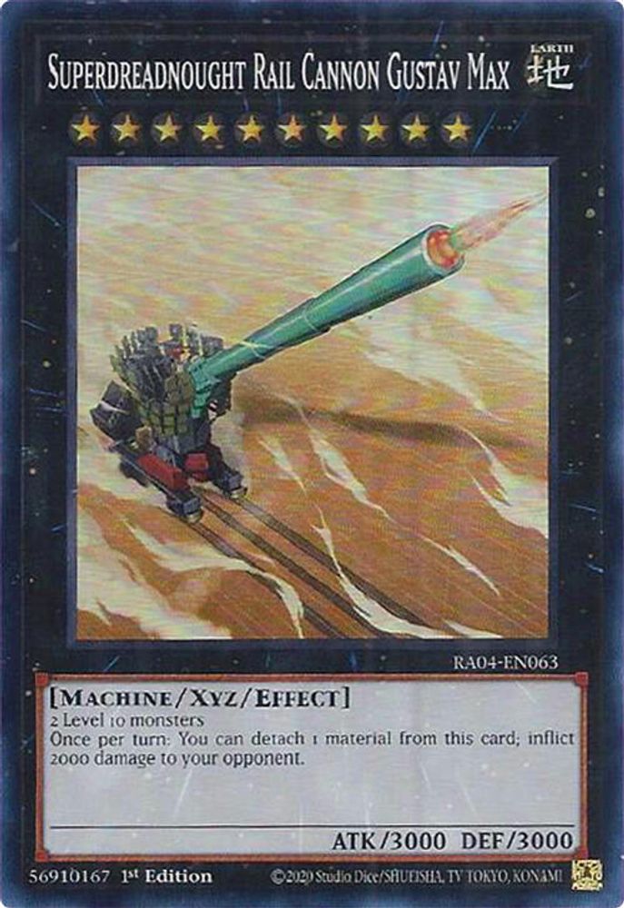 [SUPER RARE] Superdreadnought Rail Cannon Gustav Max - (RA04-EN063) - 1st Edition