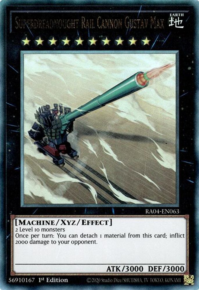 [ULTIMATE RARE] Superdreadnought Rail Cannon Gustav Max (PUR) - (RA04-EN063) - 1st Edition