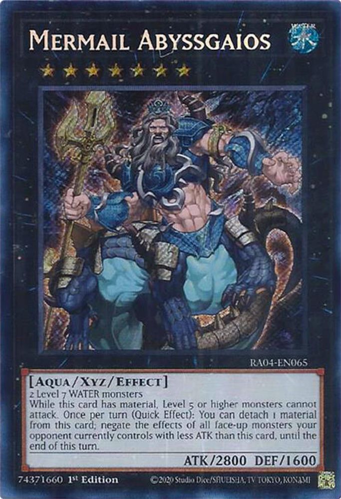 [SECRET RARE] Mermail Abyssgaios (Secret Rare) - (RA04-EN065) - 1st Edition