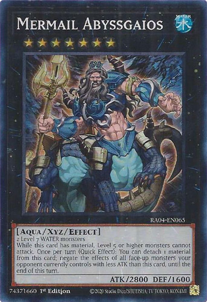 [SUPER RARE] Mermail Abyssgaios - (RA04-EN065) - 1st Edition