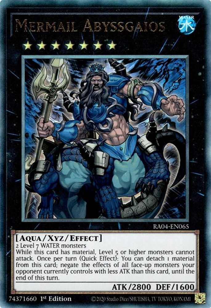 [ULTIMATE RARE] Mermail Abyssgaios (PUR) - (RA04-EN065) - 1st Edition