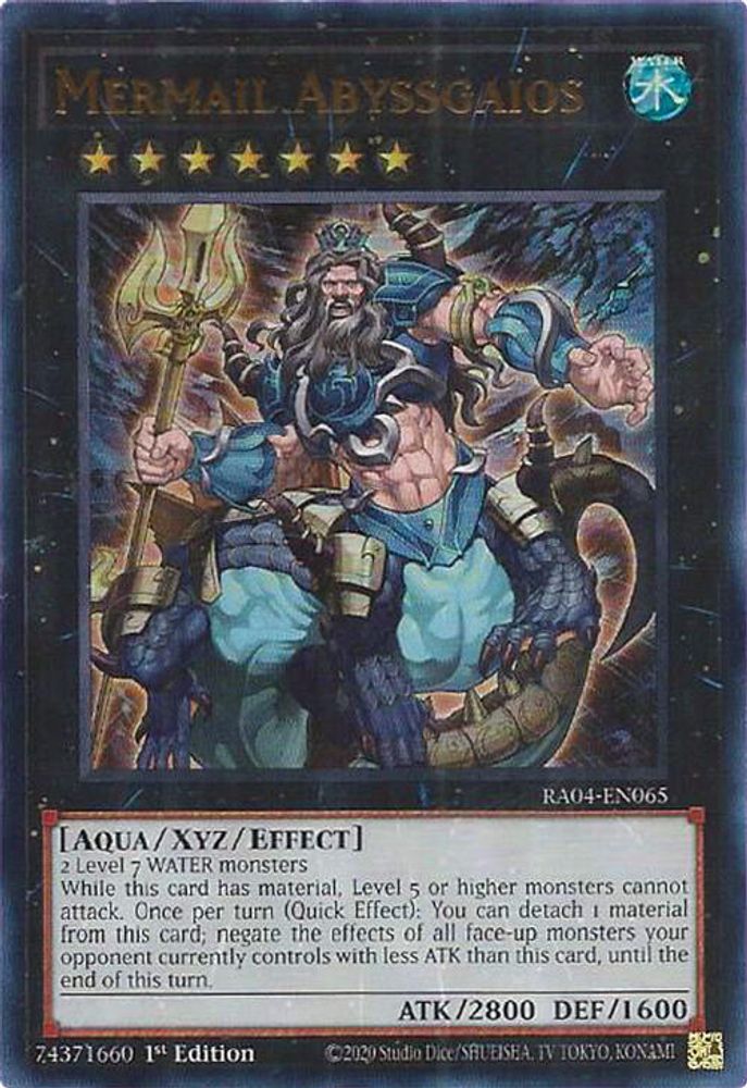 [ULTRA RARE] Mermail Abyssgaios (UR) - (RA04-EN065) - 1st Edition
