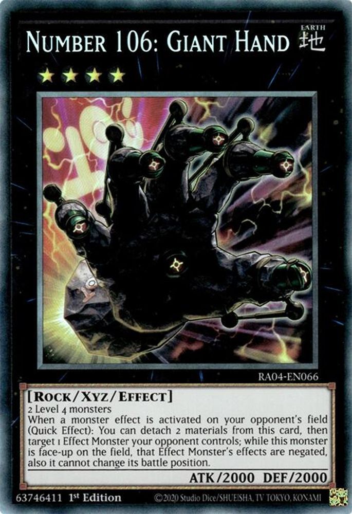 [COLLECTOR RARE] Number 106: Giant Hand (PCR) - (RA04-EN066) - 1st Edition