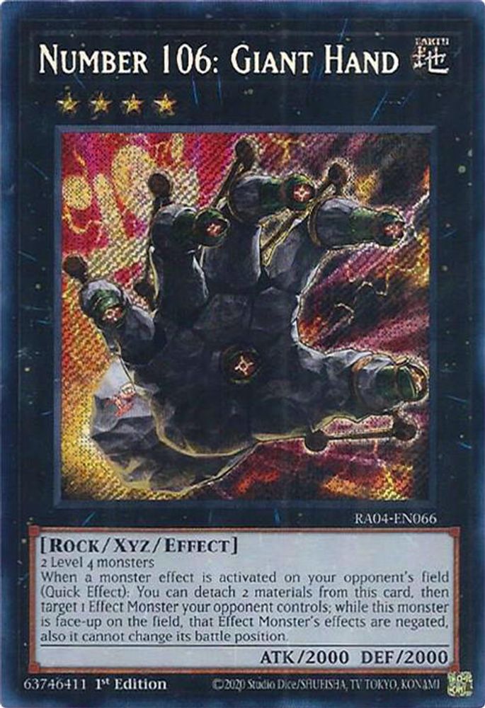 [SECRET RARE] Number 106: Giant Hand (Secret Rare) - (RA04-EN066) - 1st Edition