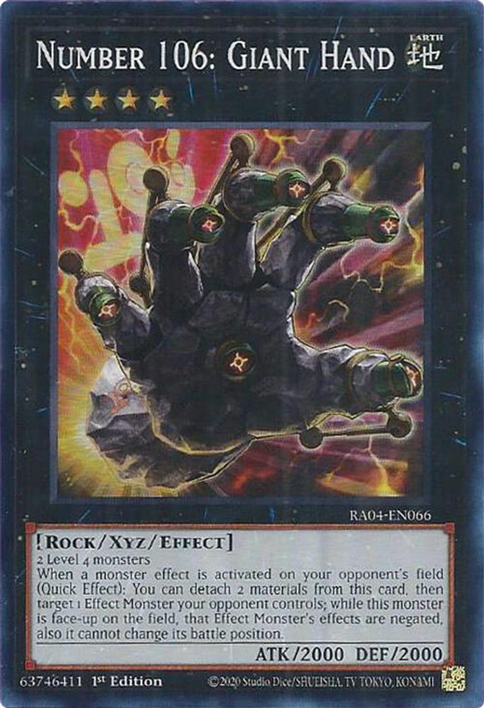 [SUPER RARE] Number 106: Giant Hand - (RA04-EN066) - 1st Edition