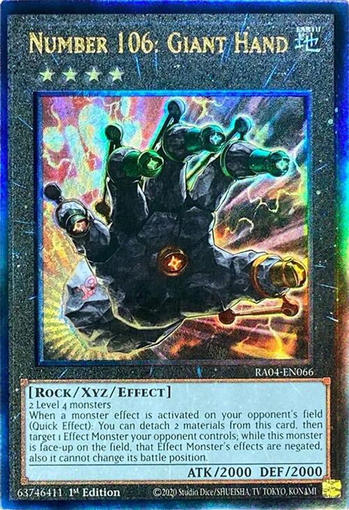 [ULTIMATE RARE] Number 106: Giant Hand (PUR) - (RA04-EN066) - 1st Edition