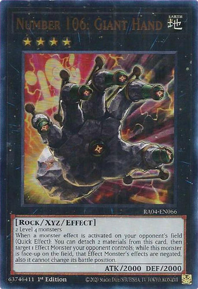 [ULTRA RARE] Number 106: Giant Hand (UR) - (RA04-EN066) - 1st Edition