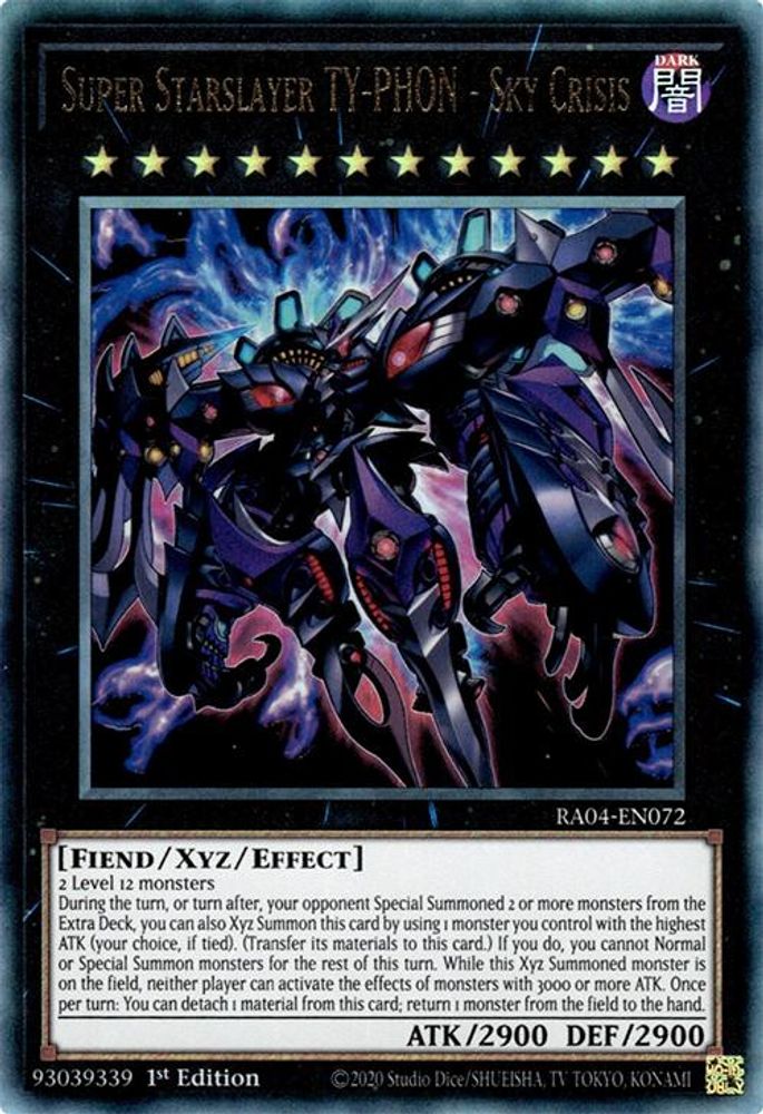 [ULTIMATE RARE] Super Starslayer TY-PHON - Sky Crisis (PUR) - (RA04-EN072) - 1st Edition