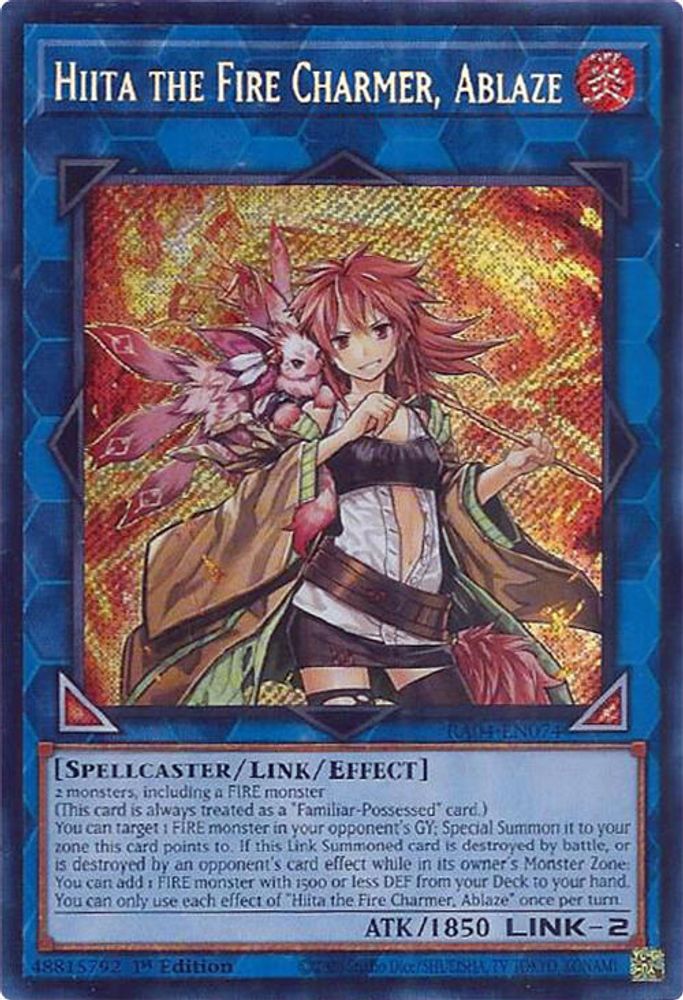 [SECRET RARE] Hiita the Fire Charmer, Ablaze (Secret Rare) - (RA04-EN074) - 1st Edition