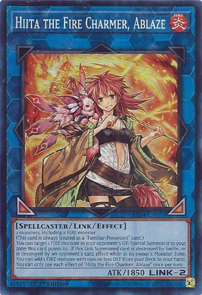 [SUPER RARE] Hiita the Fire Charmer, Ablaze - (RA04-EN074) - 1st Edition