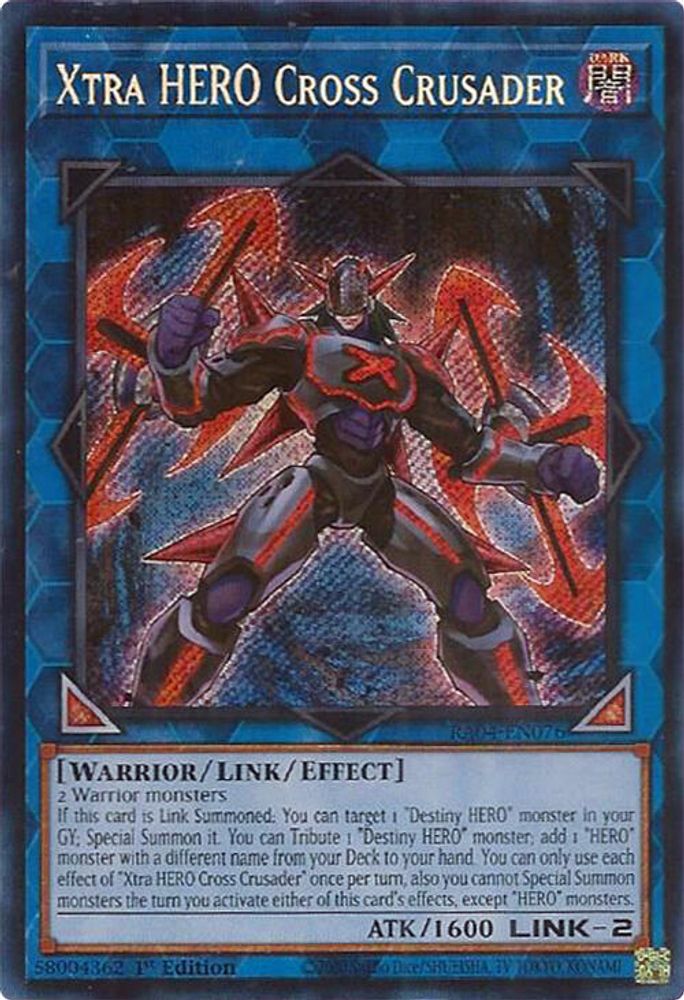 [SECRET RARE] Xtra HERO Cross Crusader (Secret Rare) - (RA04-EN076) - 1st Edition
