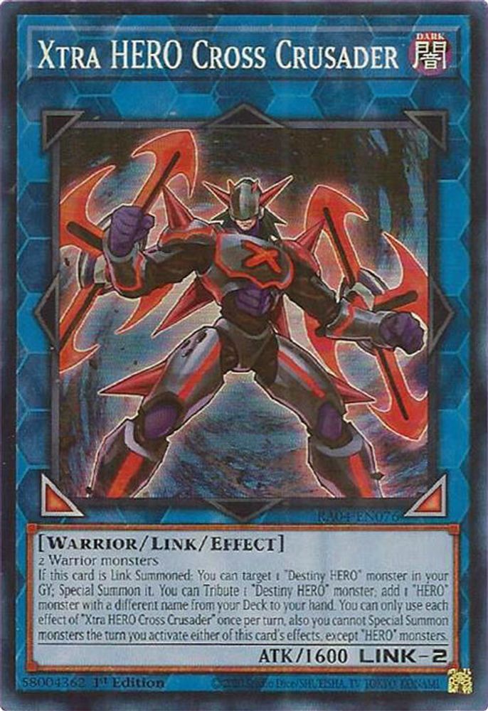 [SUPER RARE] Xtra HERO Cross Crusader - (RA04-EN076) - 1st Edition