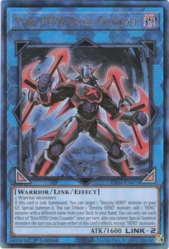 [ULTIMATE RARE] Xtra HERO Cross Crusader (PUR) - (RA04-EN076) - 1st Edition