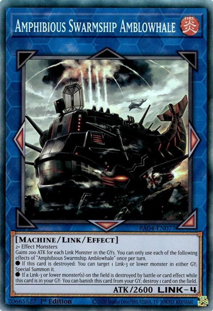 [COLLECTOR RARE] Amphibious Swarmship Amblowhale (PCR) - (RA04-EN077) - 1st Edition