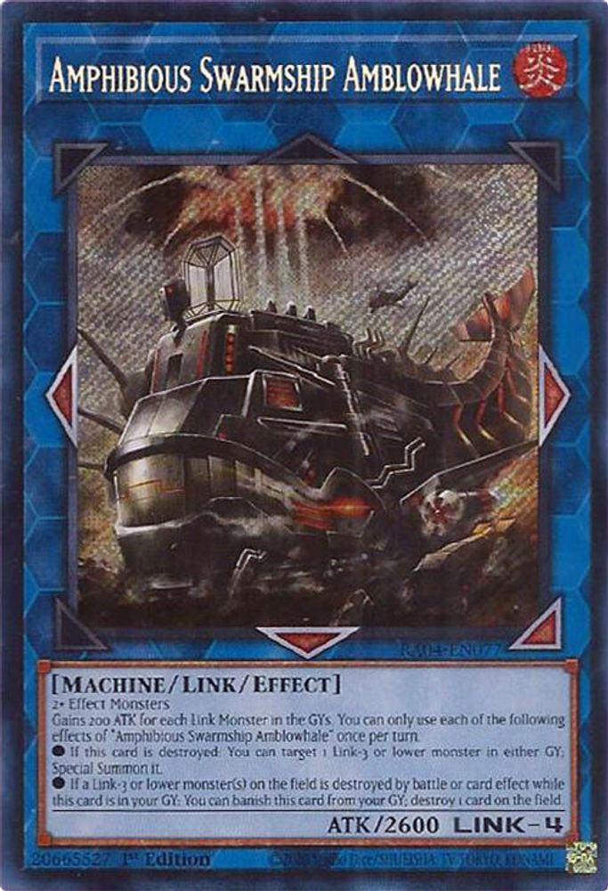 [SECRET RARE] Amphibious Swarmship Amblowhale (Secret Rare) - (RA04-EN077) - 1st Edition