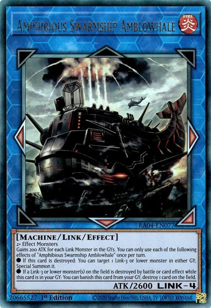 [ULTIMATE RARE] Amphibious Swarmship Amblowhale (PUR) - (RA04-EN077) - 1st Edition