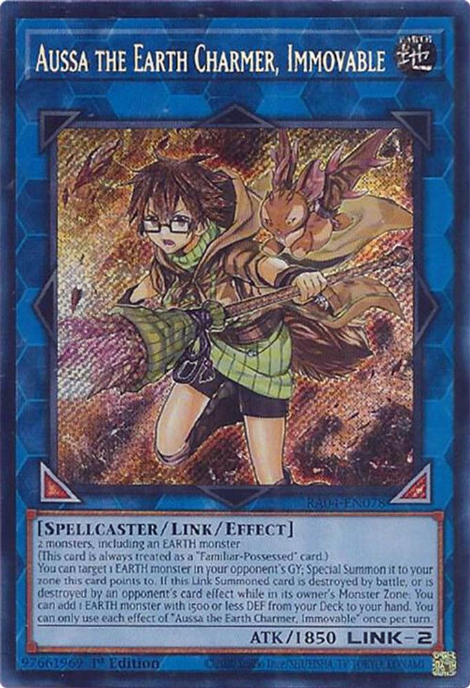 [SECRET RARE] Aussa the Earth Charmer, Immovable (Secret Rare) - (RA04-EN078) - 1st Edition