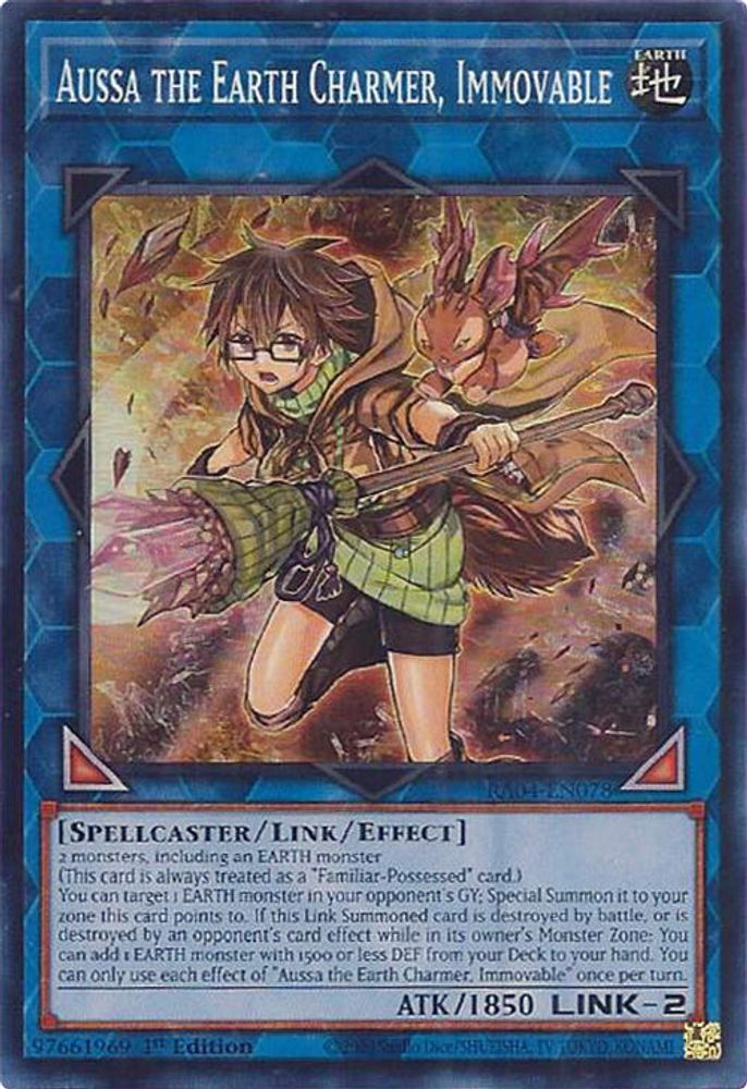 [SUPER RARE] Aussa the Earth Charmer, Immovable - (RA04-EN078) - 1st Edition