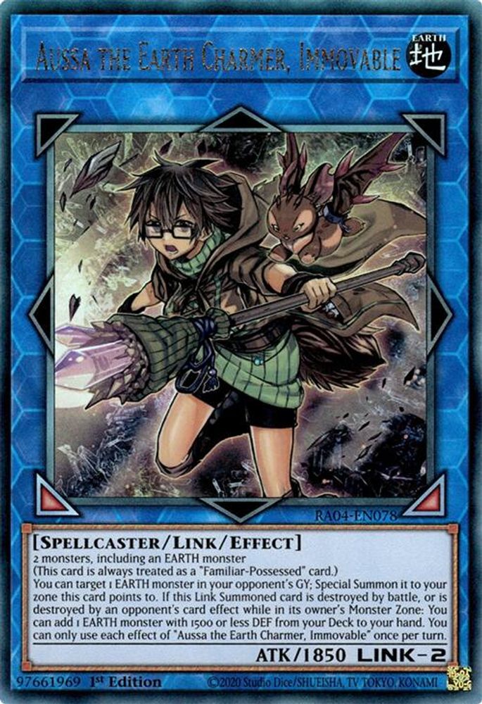 [ULTIMATE RARE] Aussa the Earth Charmer, Immovable (PUR) - (RA04-EN078) - 1st Edition