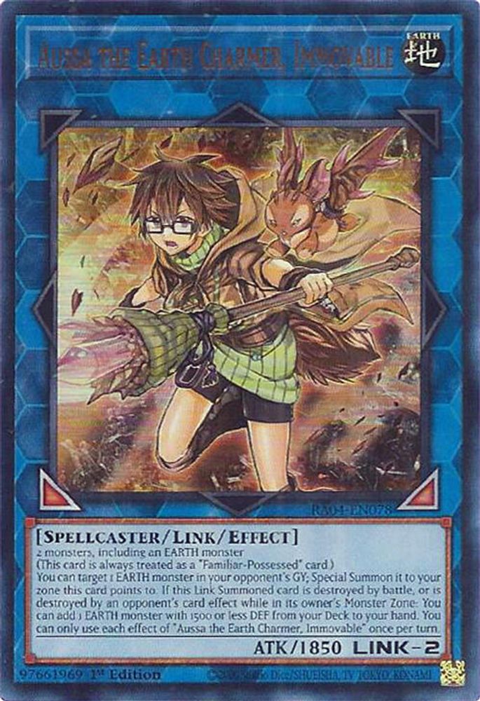 [ULTRA RARE] Aussa the Earth Charmer, Immovable (UR) - (RA04-EN078) - 1st Edition