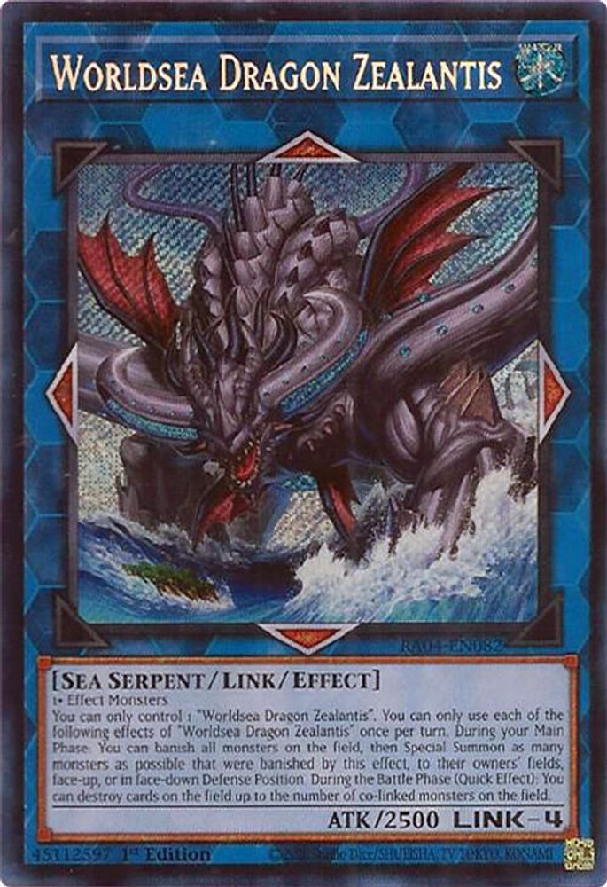 [SECRET RARE] Worldsea Dragon Zealantis (Secret Rare) - (RA04-EN082) - 1st Edition