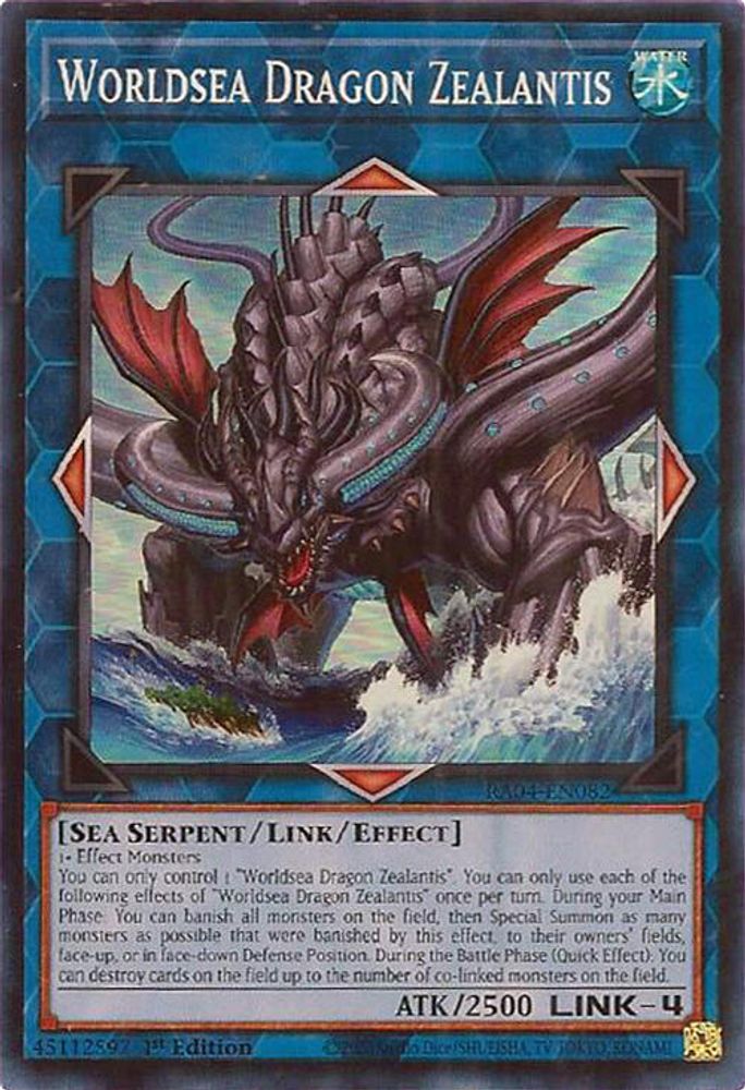 [SUPER RARE] Worldsea Dragon Zealantis - (RA04-EN082) - 1st Edition