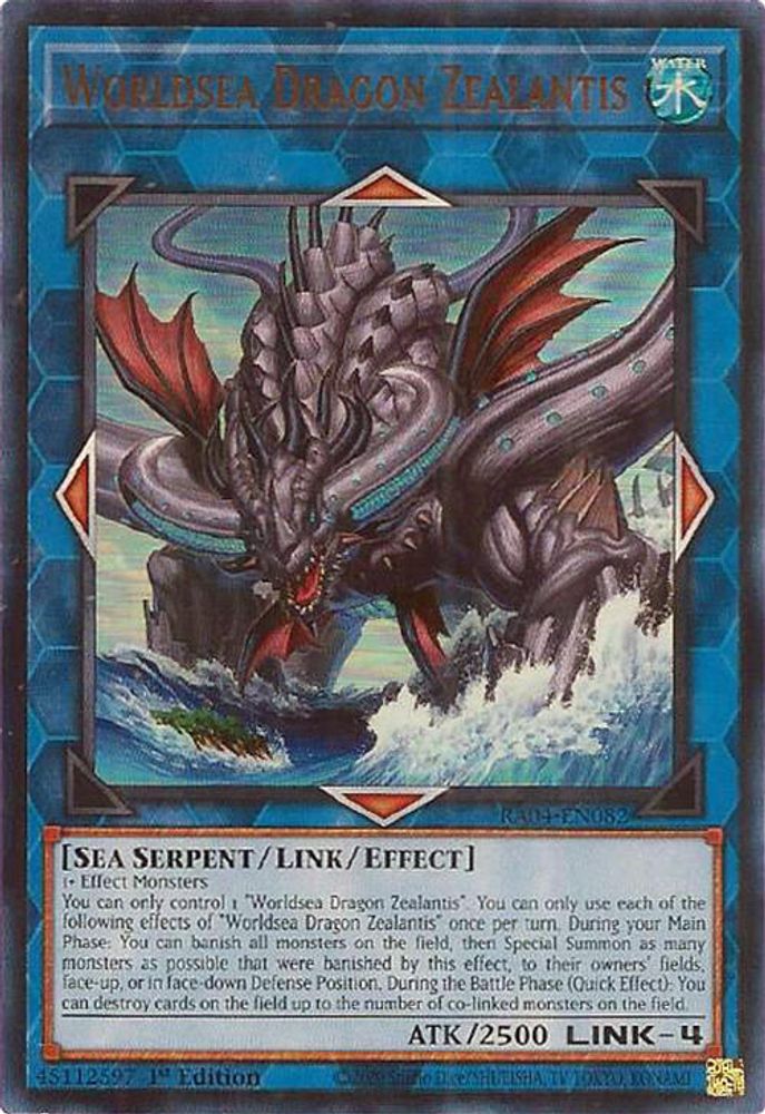 [ULTRA RARE] Worldsea Dragon Zealantis (UR) - (RA04-EN082) - 1st Edition