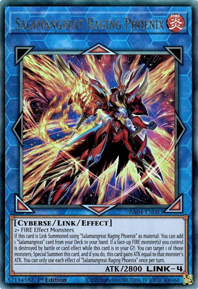 [ULTIMATE RARE] Salamangreat Raging Phoenix (PUR) - (RA04-EN083) - 1st Edition