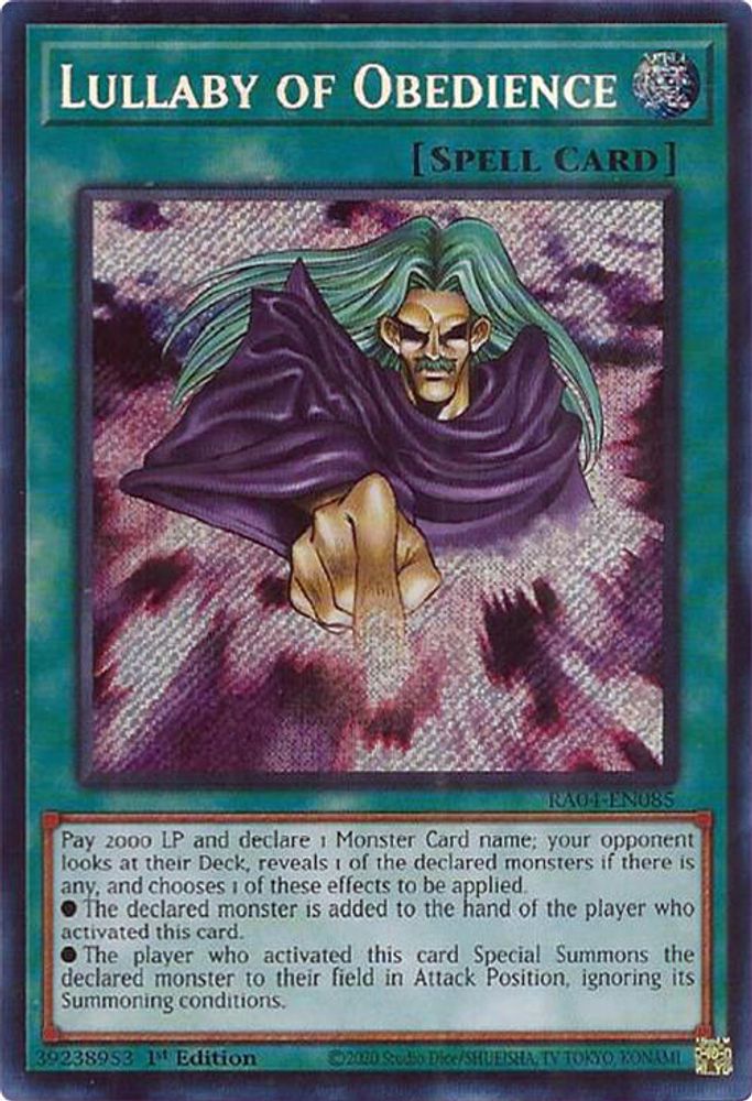 [SECRET RARE] Lullaby of Obedience (Secret Rare) - (RA04-EN085) - 1st Edition