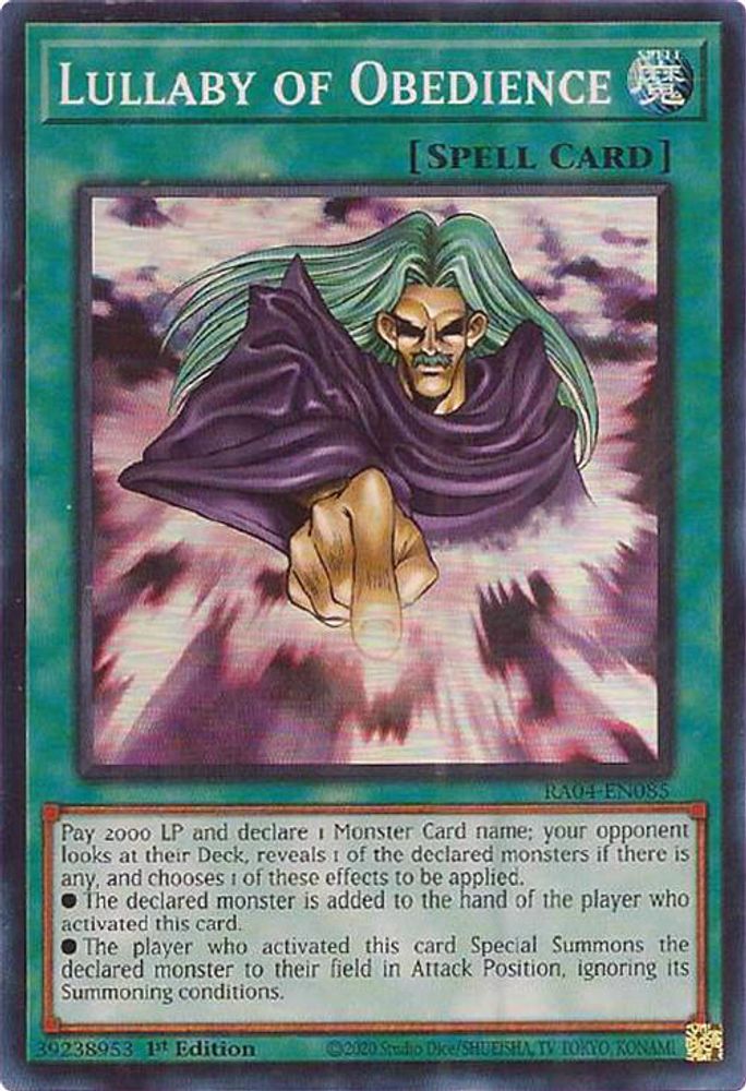 [SUPER RARE] Lullaby of Obedience - (RA04-EN085) - 1st Edition