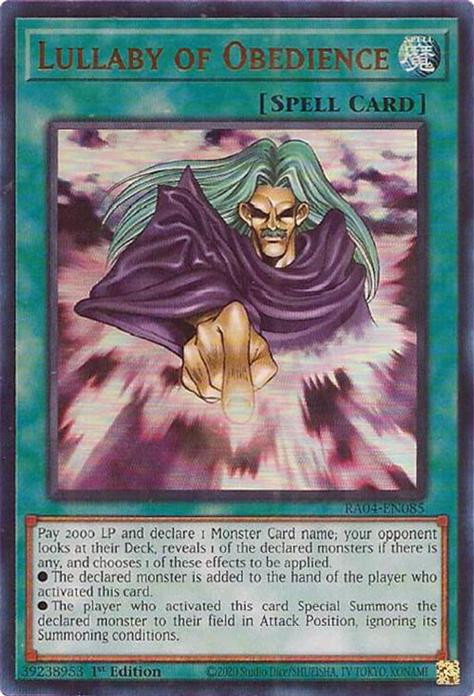 [ULTRA RARE] Lullaby of Obedience (UR) - (RA04-EN085) - 1st Edition