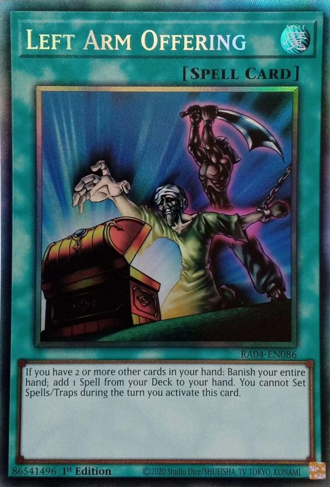 [COLLECTOR RARE] Left Arm Offering (PCR) - (RA04-EN086) - 1st Edition